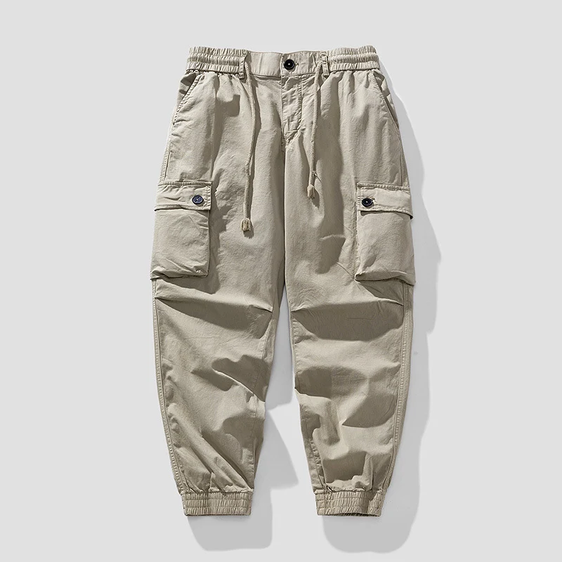 Herren Cargo-Joggerhose im Tapered-Utility-Stil mit elastischem Bund und Klapptaschen Drune
