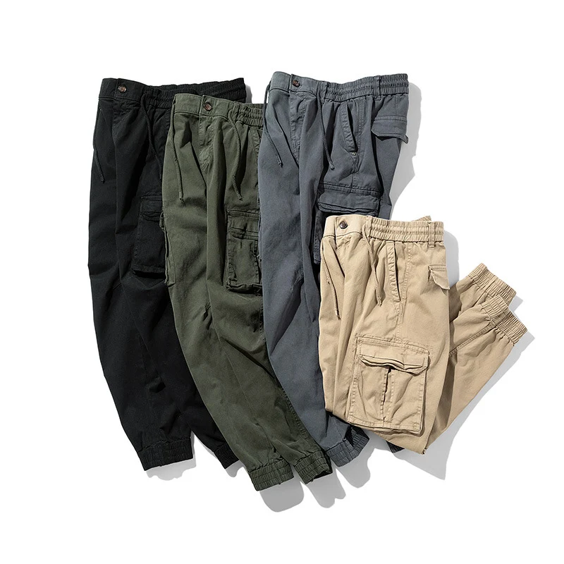 Herren Cargo-Joggerhose im Tactical-Streetstyle mit elastischem Bund, Klapp‑Utility‑Taschen und gerippten Beinabschlüssen Drune