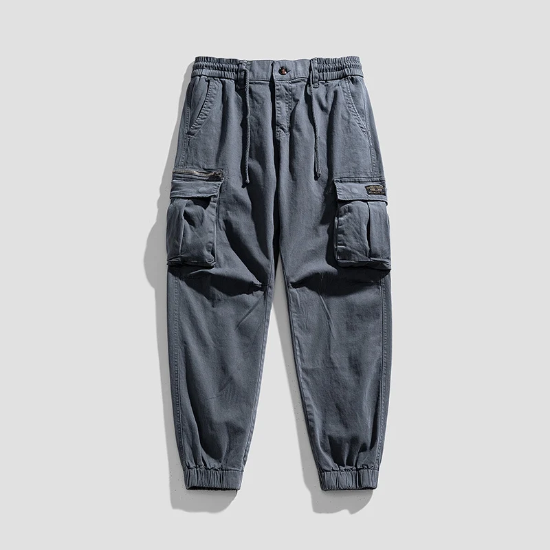 Herren Cargo-Joggerhose aus Baumwollmix mit Elastischem Tunnelzugbund und Multifach‑Taschen Drune