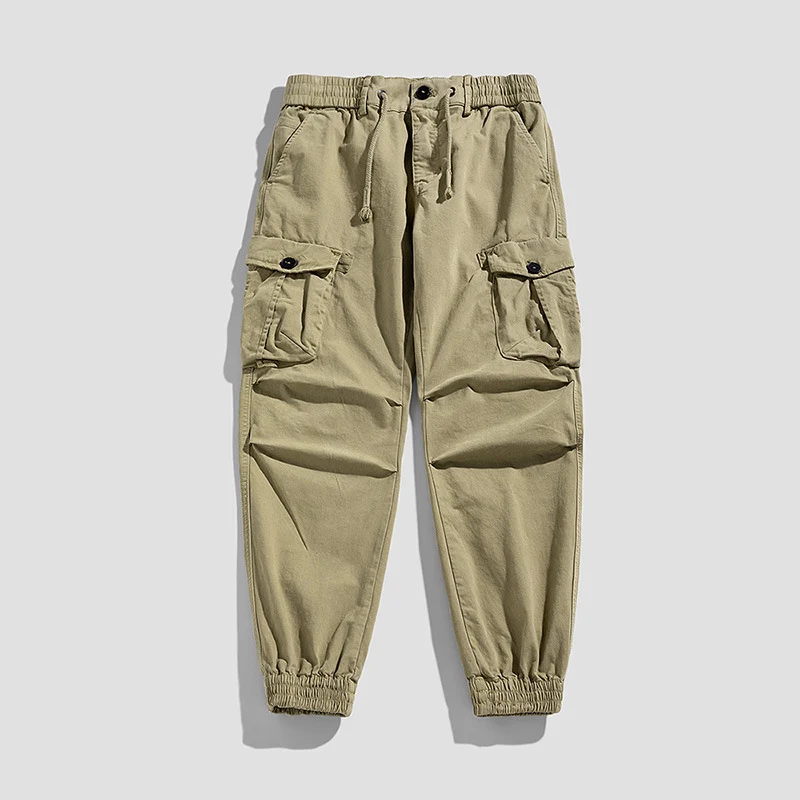 Herren Cargo-Jogger mit Tunnelzugbund, Mehrfachtaschen und elastischen Knöchelabschlüssen Drune