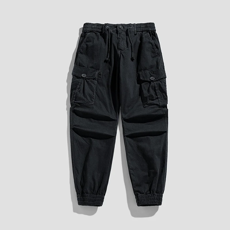 Herren Cargo-Jogger mit Tunnelzugbund, Mehrfachtaschen und elastischen Knöchelabschlüssen Drune