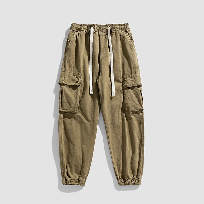 Herren Cargo-Jogger im Military-Style aus Baumwoll-Twill mit Tunnelzugbund und Mehrfachklappentaschen Drune