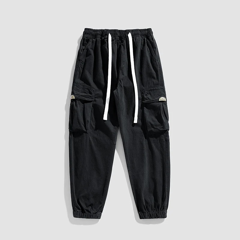 Herren Cargo-Jogger im Military-Style aus Baumwoll-Twill mit Tunnelzugbund und Mehrfachklappentaschen Drune
