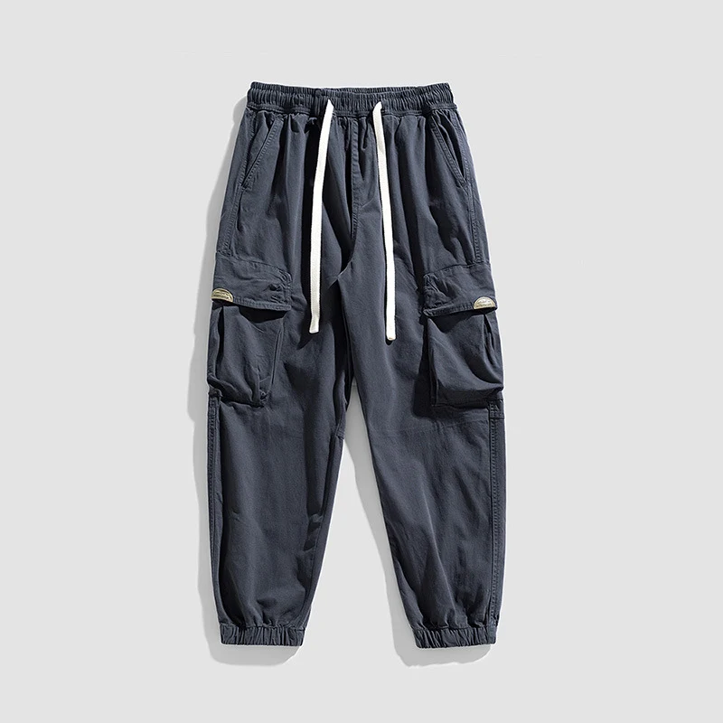 Herren Cargo-Jogger im Military-Style aus Baumwoll-Twill mit Tunnelzugbund und Mehrfachklappentaschen Drune