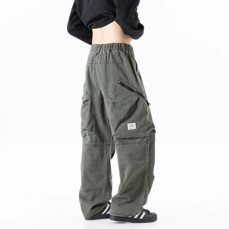 Herren Cargo-Hose mit elastischem Bund, multifunktionalen Taschen und verstellbarem Saum Drune