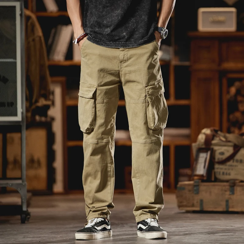 Herren Cargo-Hose im Utility-Look mit Knieabnähern und großen Klappentaschen Drune