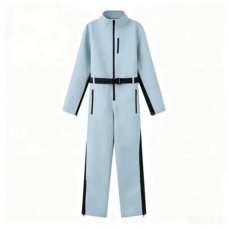 Damen Funktionaler Utility-Overall mit Reißverschlüssen und Taillengürtel Drune