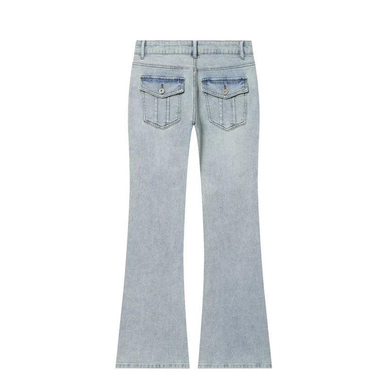 Damen Flared-Jeans mit mittelhohem Bund und Five-Pocket-Design Drune
