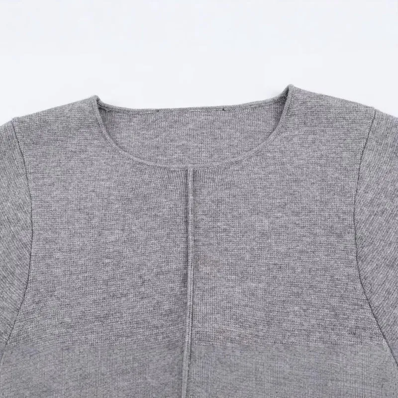Damen Feinstrickpullover mit Tunnelzugtaillierung, Rundhals und Ballonärmeln Drune