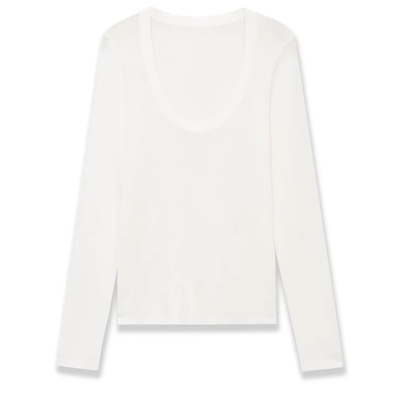 Damen Feinstrick-Pullover mit tiefem U-Ausschnitt und schmaler Silhouette Drune