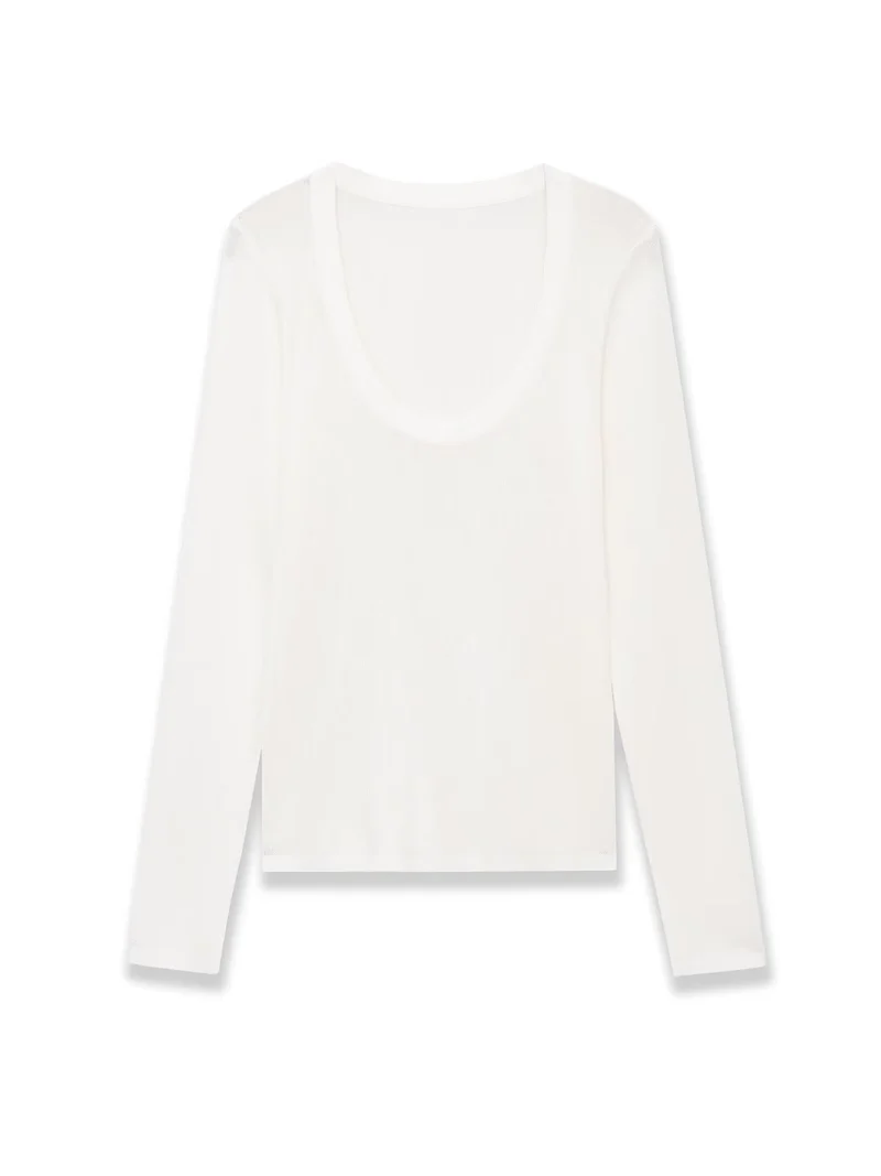 Damen Feinstrick-Pullover mit tiefem U-Ausschnitt und schmaler Silhouette Drune