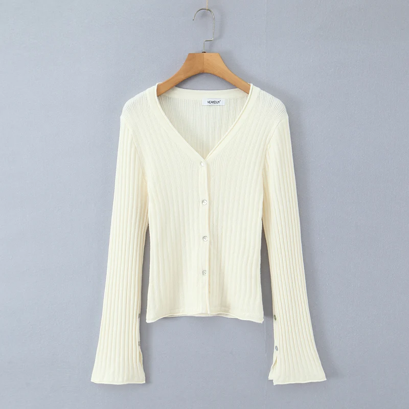 Damen Feinstrick-Cardigan mit V-Ausschnitt und plissiertem Minirock-Set Drune