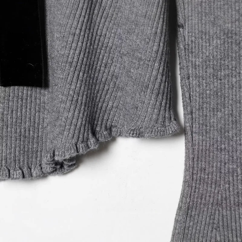 Damen Feinstrick-Cardigan mit V-Ausschnitt, Samtschleife und Herzknöpfen Drune