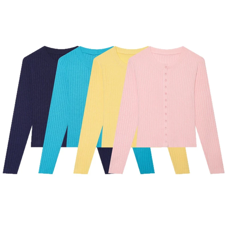 Damen Feinstrick‑Cardigan mit Rippstruktur und durchgehender Knopfleiste Drune