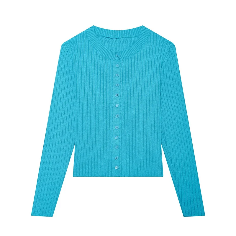 Damen Feinstrick‑Cardigan mit Rippstruktur und durchgehender Knopfleiste Drune