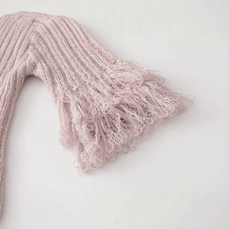 Damen Feinstrick-Cardigan mit Fransenstufen und dekorativen Kugelknöpfen Drune