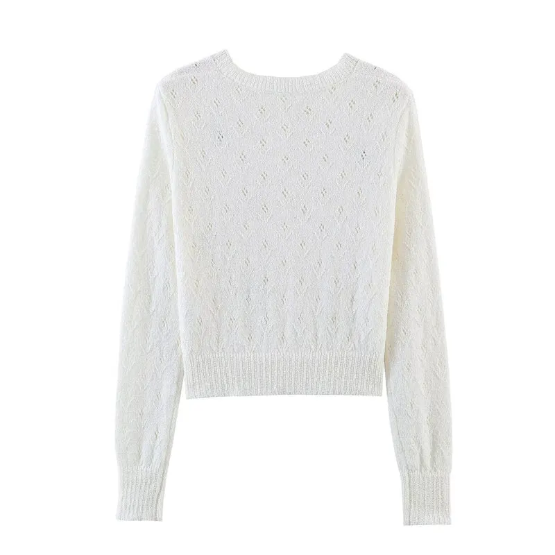 Damen Feiner Strick-Cardigan mit Blumenstickerei und tailliertem Saum Drune