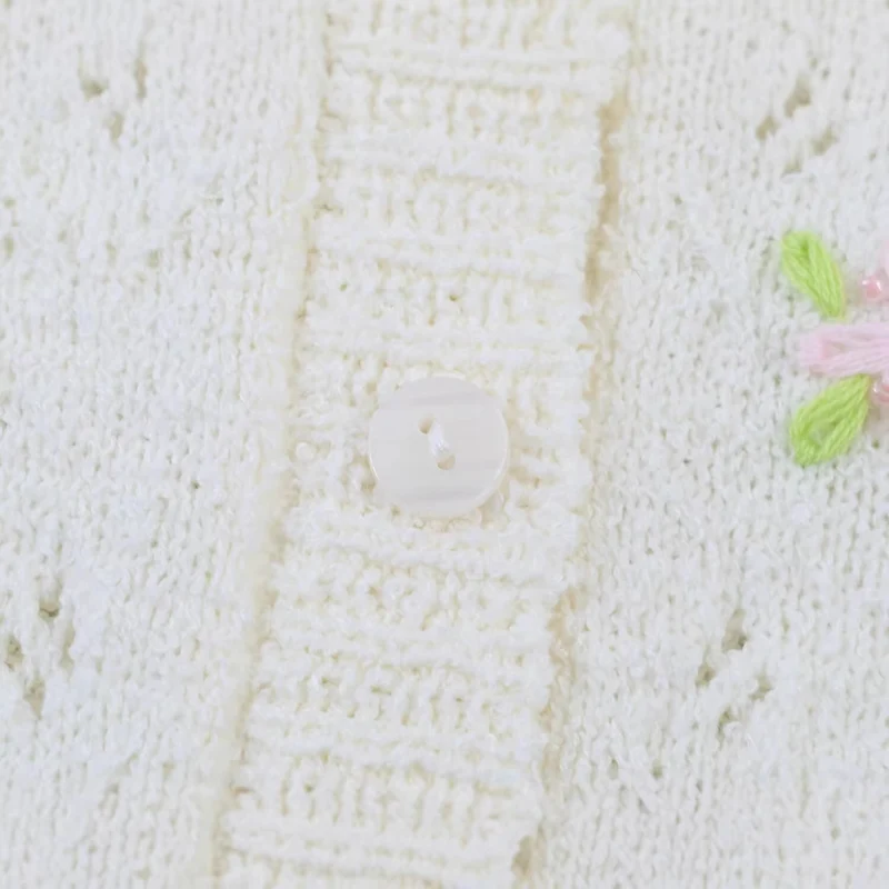Damen Feiner Strick-Cardigan mit Blumenstickerei und tailliertem Saum Drune