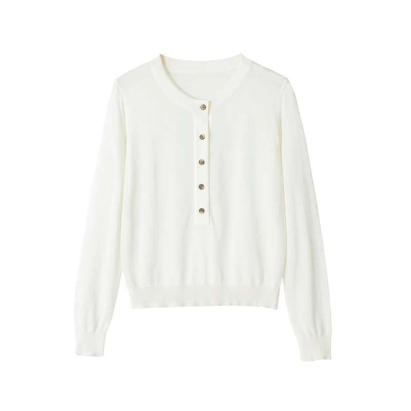 Damen Feiner Kurzcardigan mit Rundhals, Knopfleiste und taillierendem Bündchen Drune