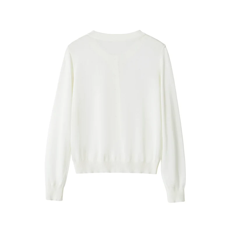 Damen Feiner Kurzcardigan mit Rundhals, Knopfleiste und taillierendem Bündchen Drune