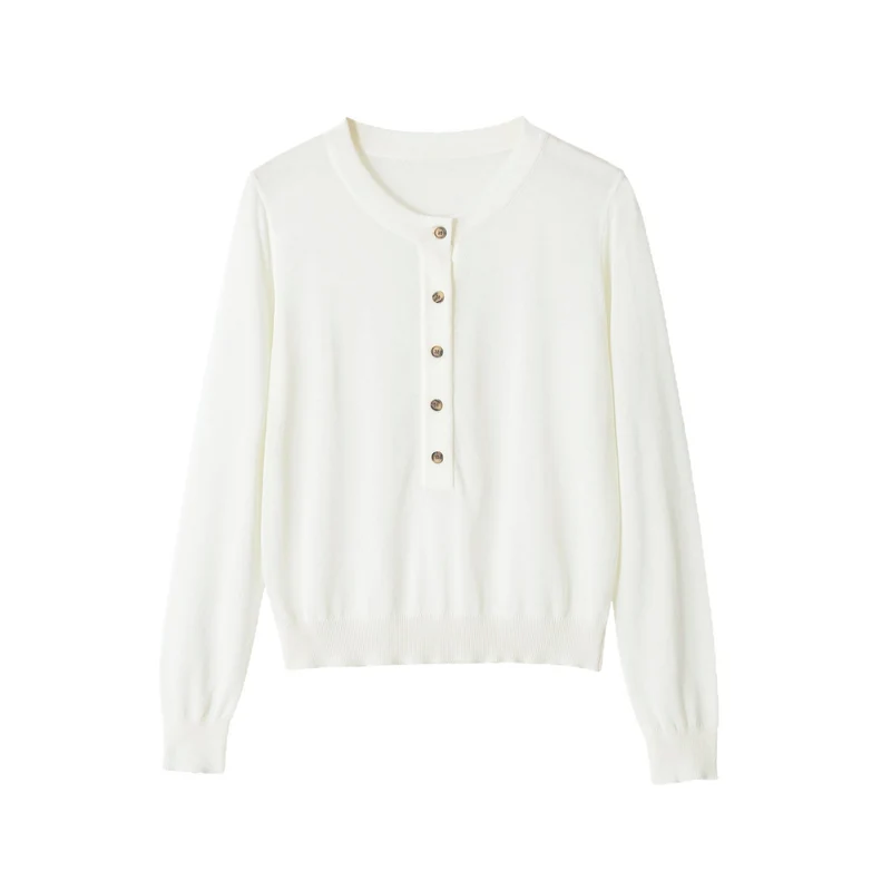 Damen Feiner Kurzcardigan mit Rundhals, Knopfleiste und taillierendem Bündchen Drune