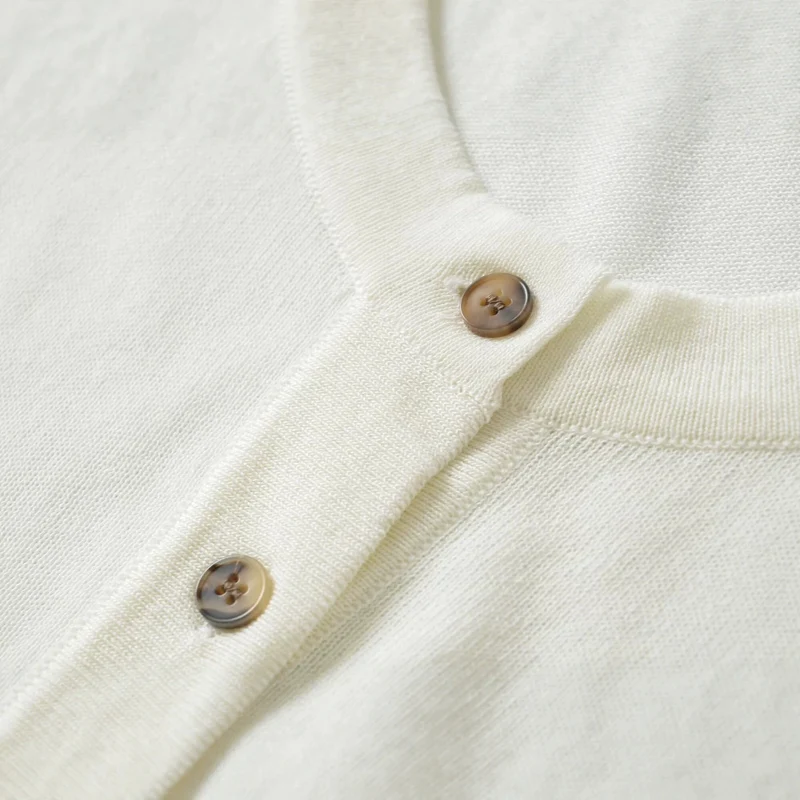 Damen Feiner Henley-Strickpullover mit Knopfleiste und Rippbund Drune
