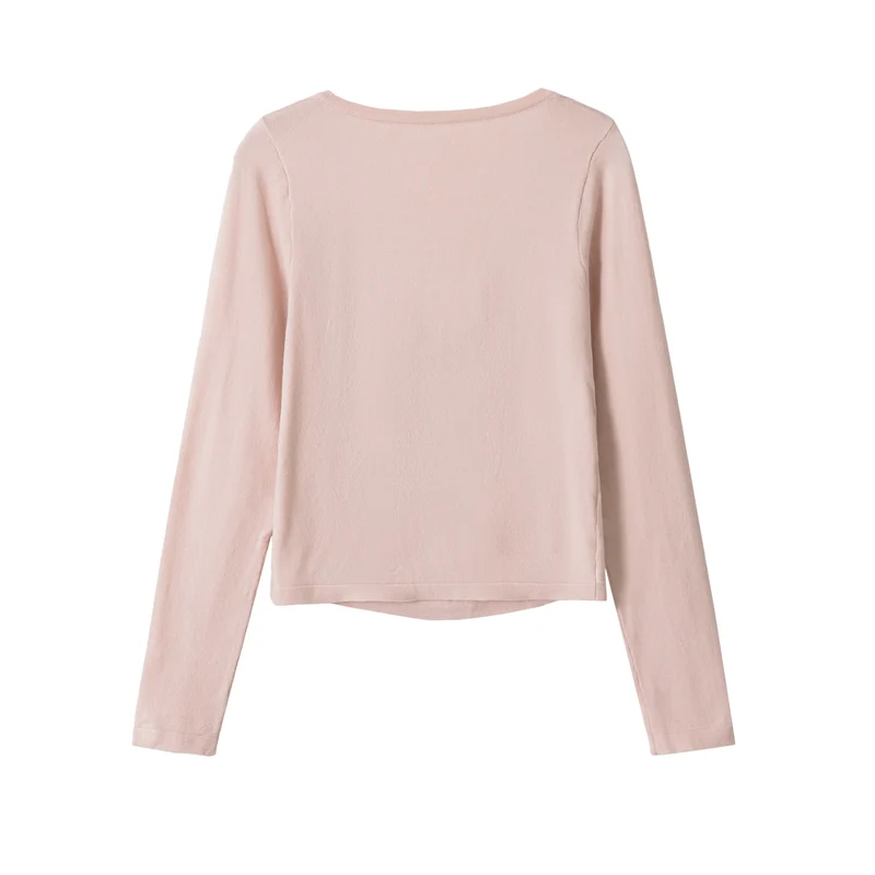 Damen Feiner Cropped-Cardigan mit Spitzen-Einsatz und Knopfleiste Drune
