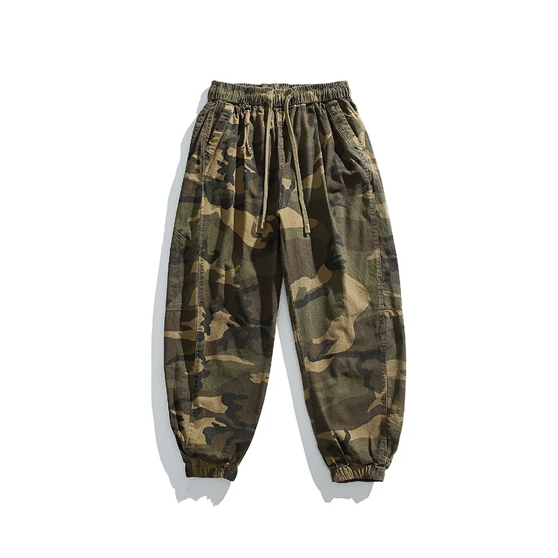 Herren Camouflage Cargohose im Jogger‑Stil mit Tunnelzugbund und elastischen Bündchen Drune