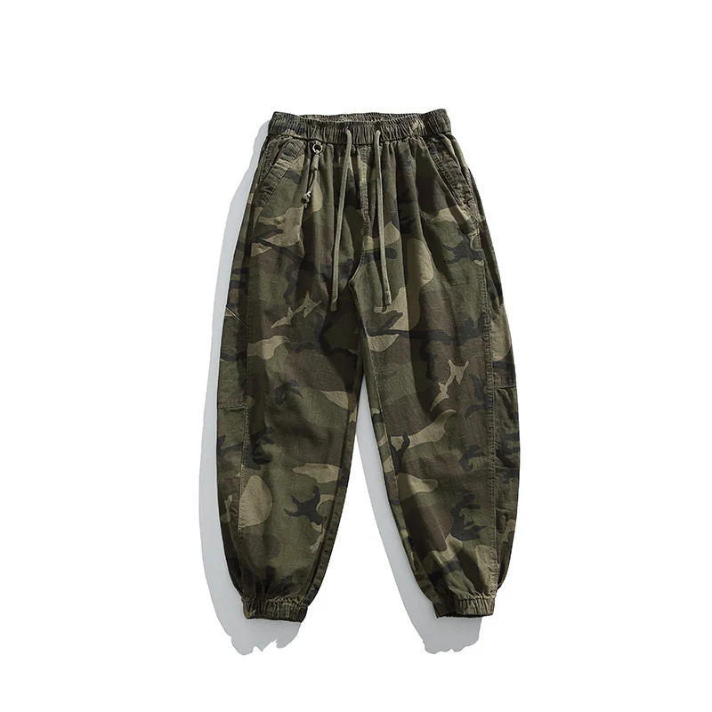 Herren Camouflage Cargohose im Jogger‑Stil mit Tunnelzugbund und elastischen Bündchen Drune