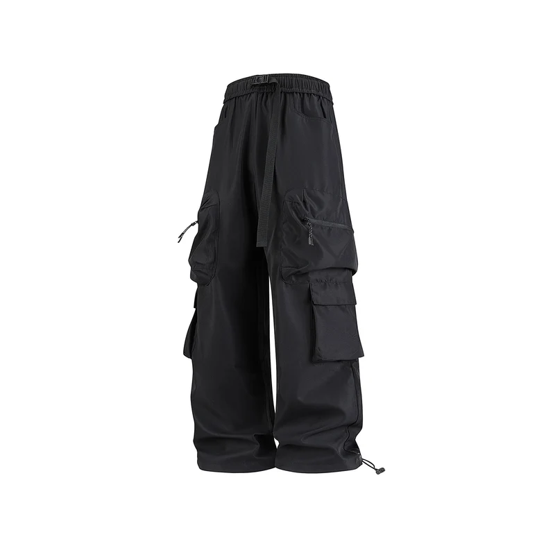 Herren Breite Cargo-Hose im Utility-Design mit elastischem Bund, integrierter Gurt und multifunktionalen Taschen Drune