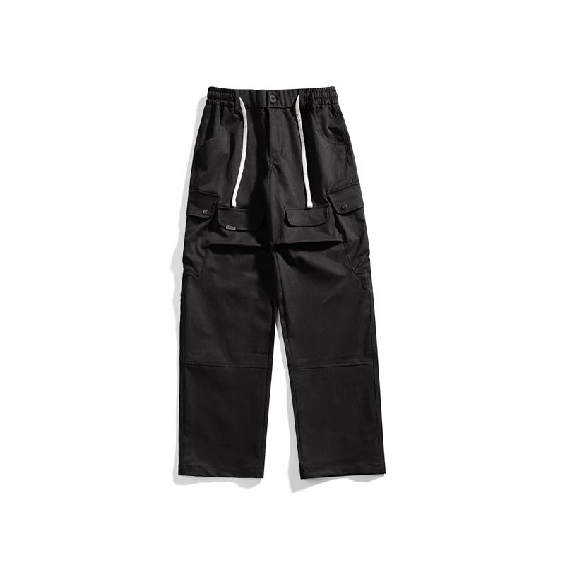 Herren Breit geschnittene Cargo-Hose mit elastischem Bund, Klappentaschen und Kniepaneelen Drune