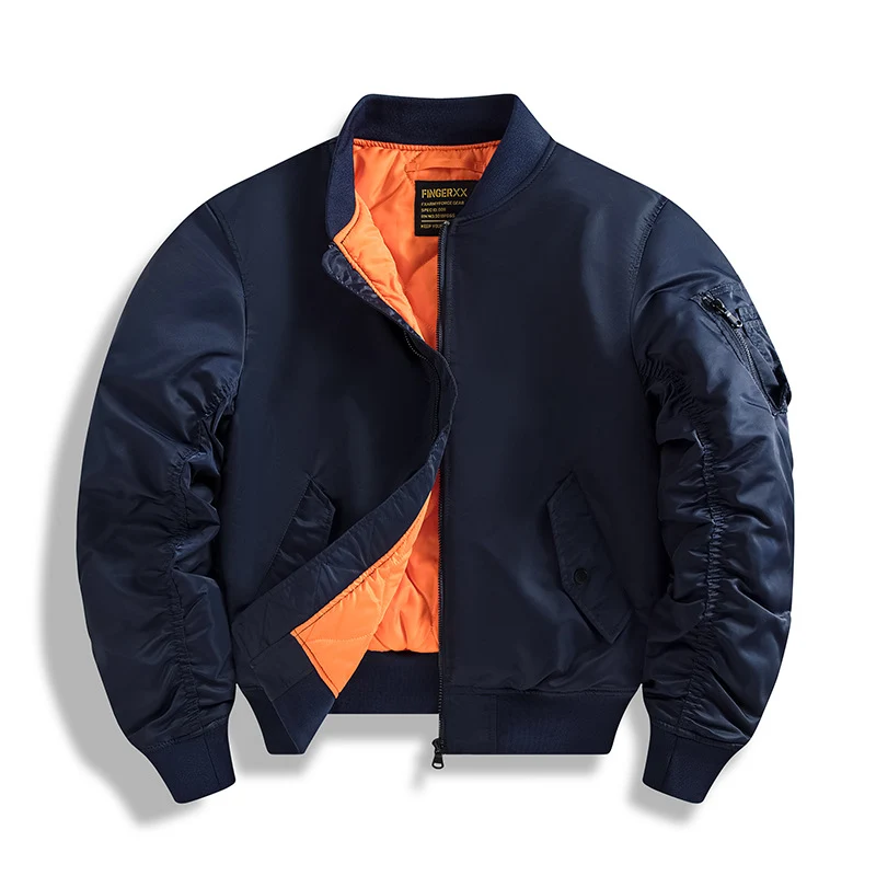 Herren Bomberjacke im MA-1 Stil mit kontrastreichem Steppfutter Drune