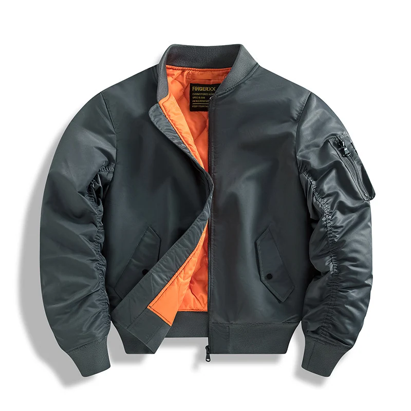 Herren Bomberjacke im MA-1 Stil mit kontrastreichem Steppfutter Drune