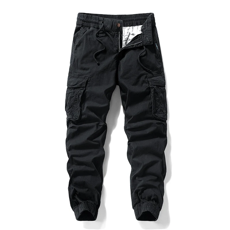 Herren Baumwoll‑Canvas Cargo‑Jogger mit elastischem Bund, Multifachtaschen und gerippten Knöchelabschlüssen Drune