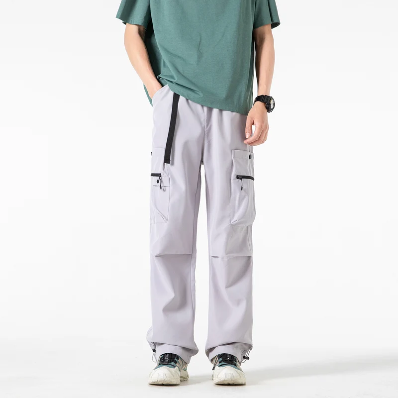 Herren Baggy‑Technische Cargo‑Hose mit integriertem Sicherheitsgurt und verstellbarem Saum Drune