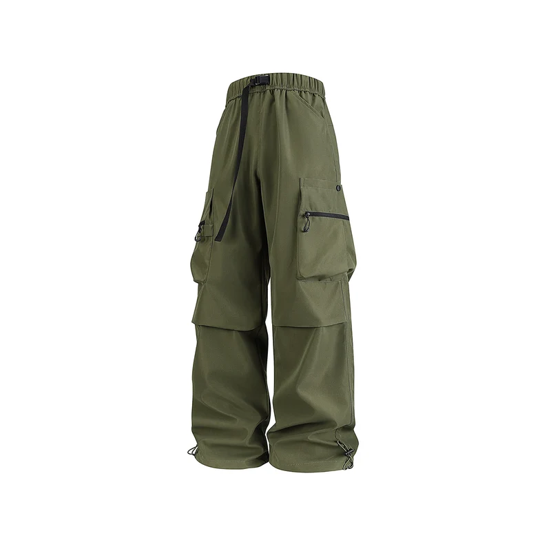 Herren Baggy‑Technische Cargo‑Hose mit integriertem Sicherheitsgurt und verstellbarem Saum Drune