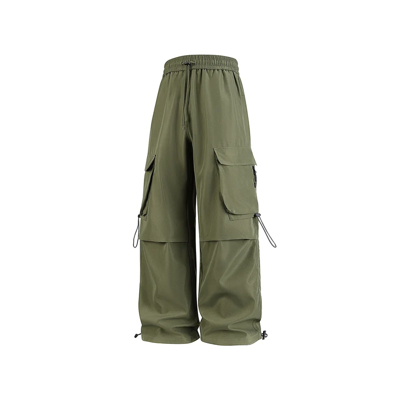 Herren Baggy‑Cargohose im Tech‑Utility‑Stil mit elastischem Tunnelzugbund, großen Klappfächern und Zipper‑Details Drune