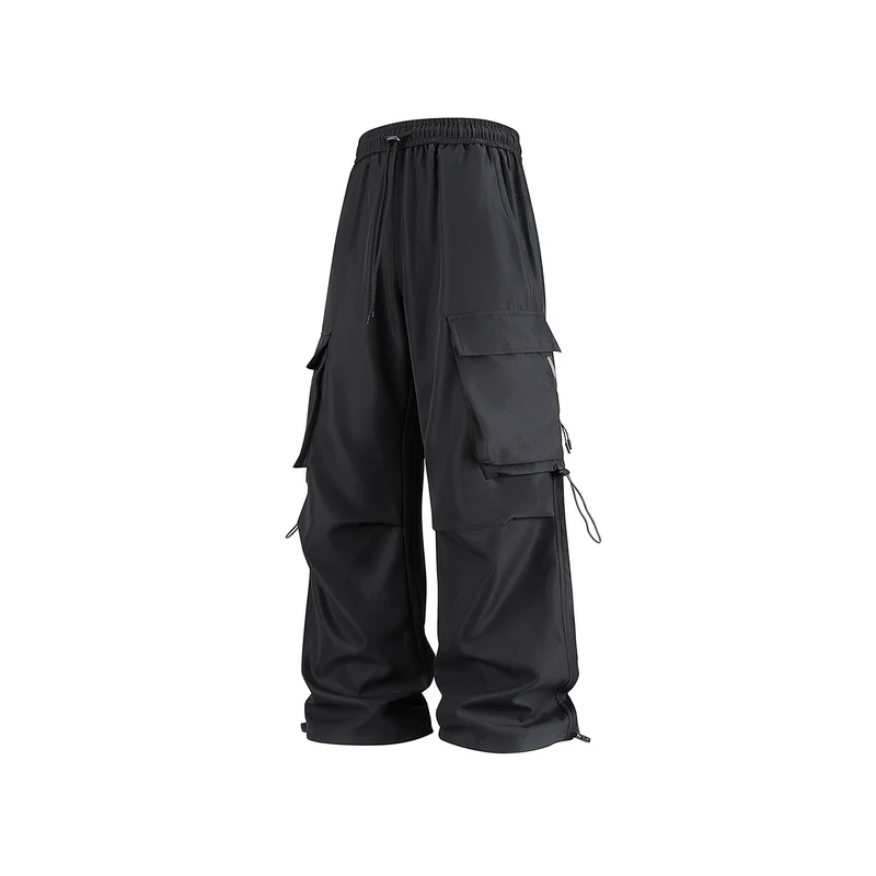 Herren Baggy‑Cargohose im Tech‑Utility‑Stil mit elastischem Tunnelzugbund, großen Klappfächern und Zipper‑Details Drune