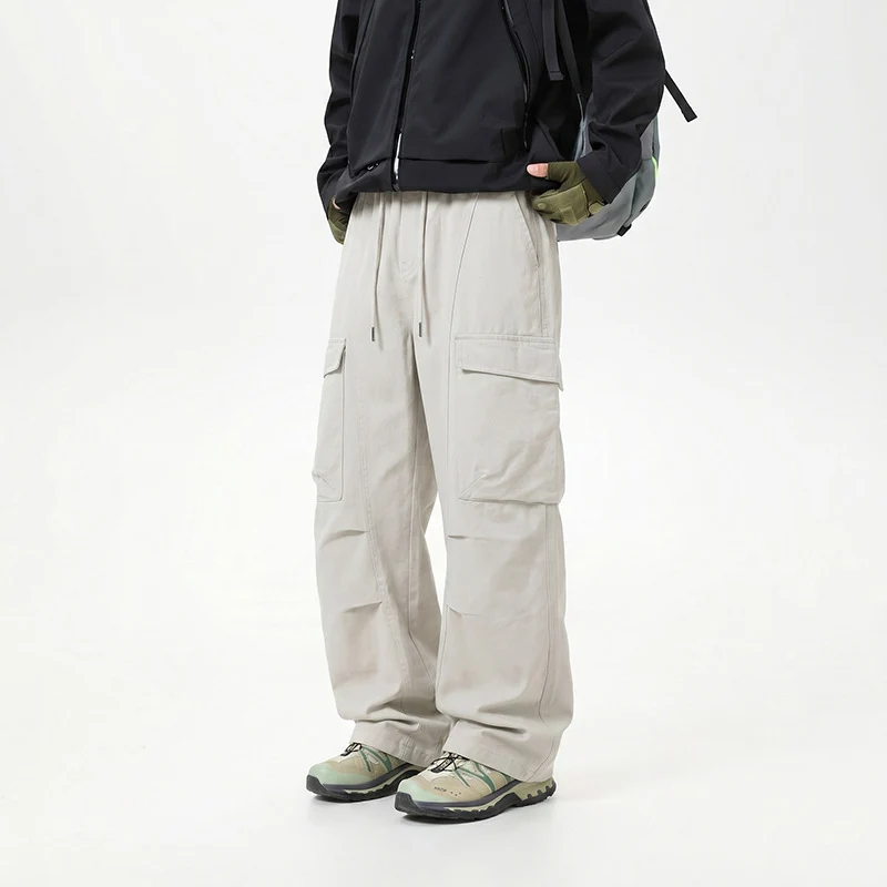 Herren Baggy-Cargo-Hose mit tiefem Schritt, Oversized-Silhouette und aufgesetzten Utility-Taschen Drune
