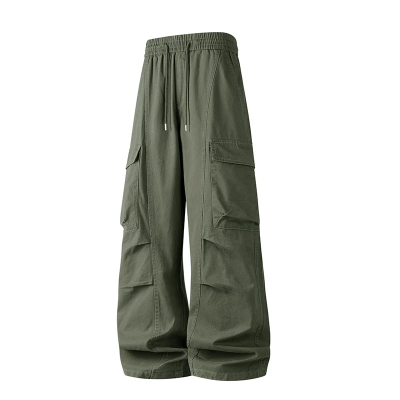 Herren Baggy-Cargo-Hose mit tiefem Schritt, Oversized-Silhouette und aufgesetzten Utility-Taschen Drune