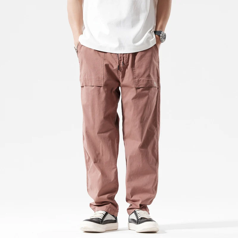 Herren Baggy-Cargo-Hose im Workwear-Look mit elastischem Kordelbund, aufgesetzten Klapptaschen und verstärkten Nähten Drune