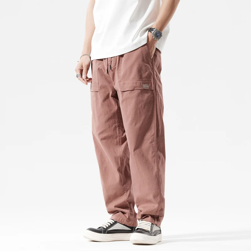 Herren Baggy-Cargo-Hose im Workwear-Look mit elastischem Kordelbund, aufgesetzten Klapptaschen und verstärkten Nähten Drune