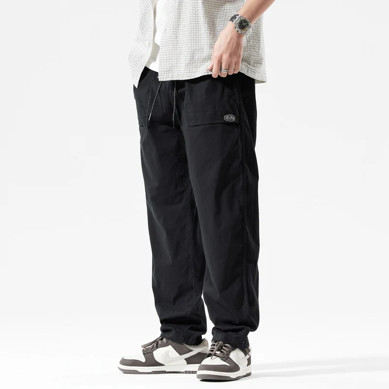 Herren Baggy-Cargo-Hose im Workwear-Look mit elastischem Kordelbund, aufgesetzten Klapptaschen und verstärkten Nähten Drune