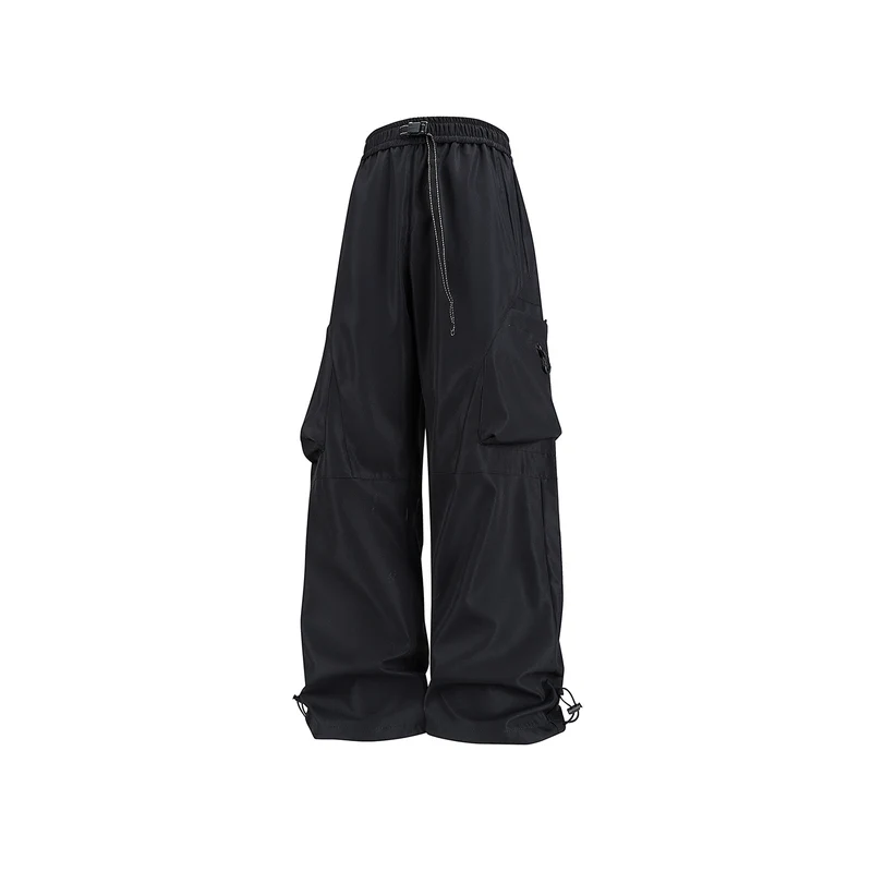 Herren Baggy-Cargo-Hose im Tech-Utility-Stil mit großvolumigen Klapptaschen, elastischem Bund und verstellbarem Kordelsaum Drune