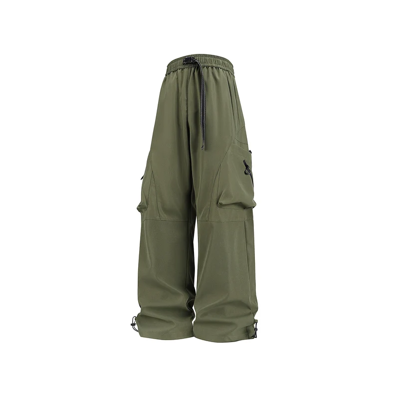 Herren Baggy-Cargo-Hose im Tech-Utility-Stil mit großvolumigen Klapptaschen, elastischem Bund und verstellbarem Kordelsaum Drune