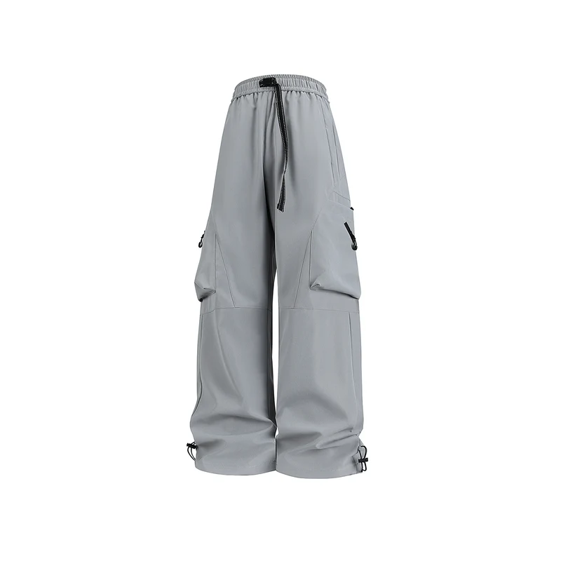 Herren Baggy-Cargo-Hose im Tech-Utility-Stil mit großvolumigen Klapptaschen, elastischem Bund und verstellbarem Kordelsaum Drune