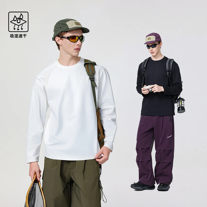 Herren Atmungsaktives Rundhals-Performance-Sweatshirt mit mikroperforierten Schulterpaneelen Drune