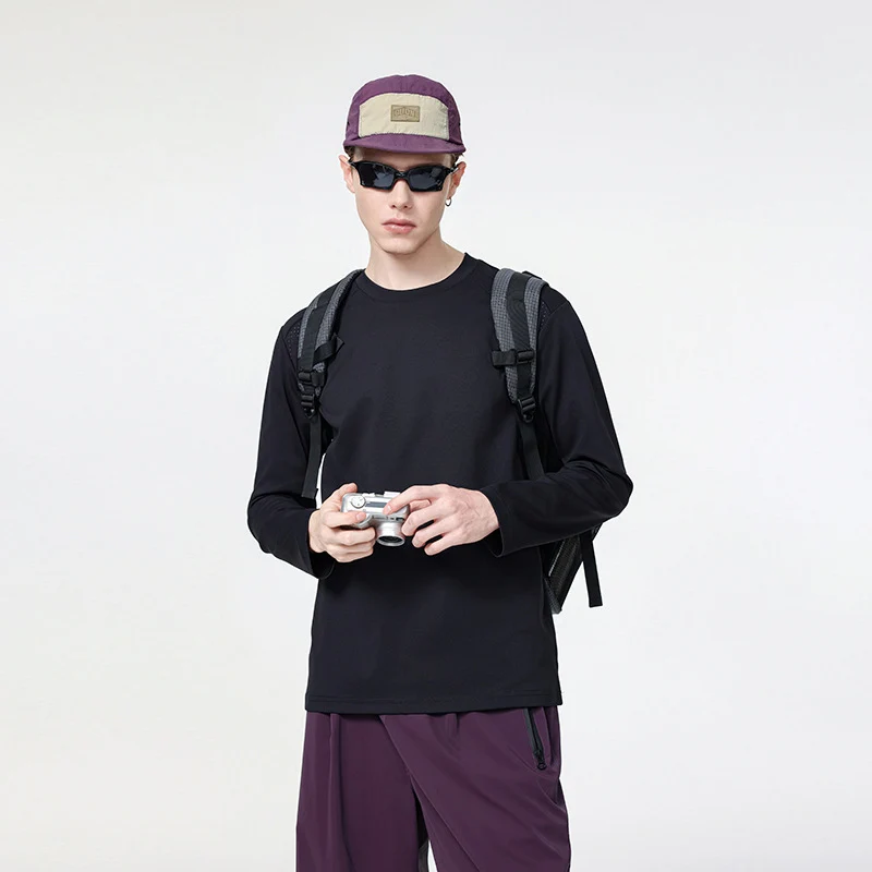 Herren Atmungsaktives Rundhals-Performance-Sweatshirt mit mikroperforierten Schulterpaneelen Drune