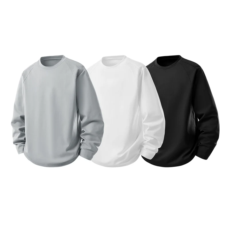Herren Atmungsaktives Rundhals-Performance-Sweatshirt mit mikroperforierten Schulterpaneelen Drune