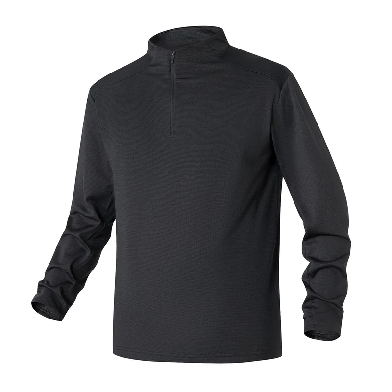 Herren Atmungsaktives Halfzip-Funktionsshirt mit Stehkragen, Waffelstruktur und schnelltrocknender Mikrofaser Drune